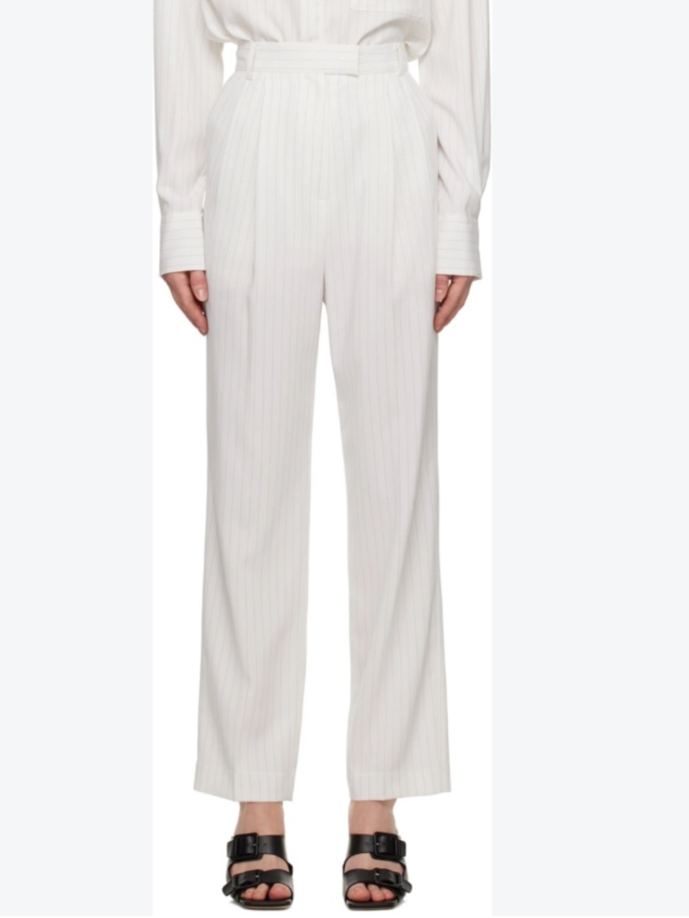 The Frankie Shop Bea White Pinstripe Trouser Pant Sz XS